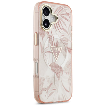 Futrola MagSafe za Apple iPhone 17, Guess, Jungle Tonal Triangle, Roza