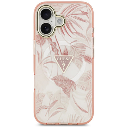 Futrola MagSafe za Apple iPhone 17, Guess, Jungle Tonal Triangle, Roza
