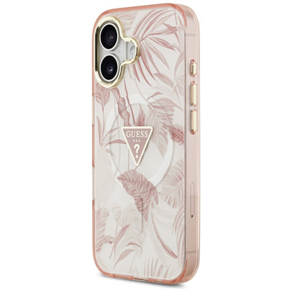 Futrola MagSafe za Apple iPhone 17, Guess, Jungle Tonal Triangle, Roza