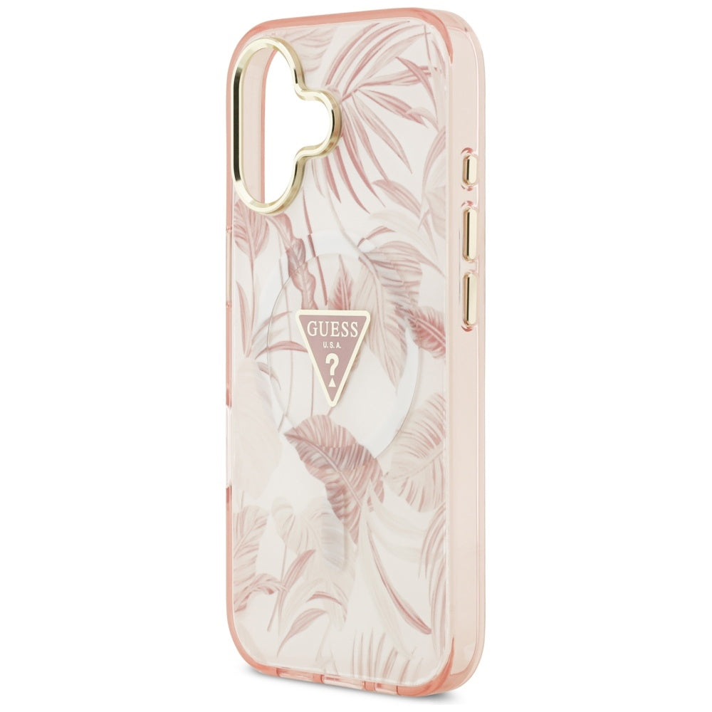 Futrola MagSafe za Apple iPhone 17, Guess, Jungle Tonal Triangle, Roza