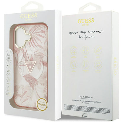 Futrola MagSafe za Apple iPhone 17, Guess, Jungle Tonal Triangle, Roza