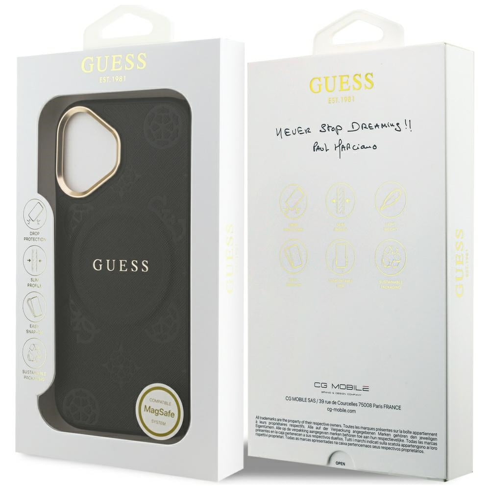 MagSafe futrola za Apple iPhone 17, Guess, Peony Hot Stamp, Crna