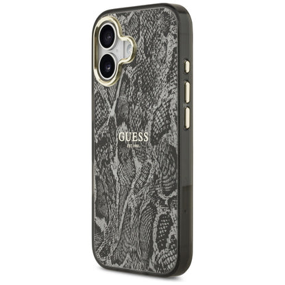 Husa MagSafe za Apple iPhone 17, Guess, uzorak pitona, crna