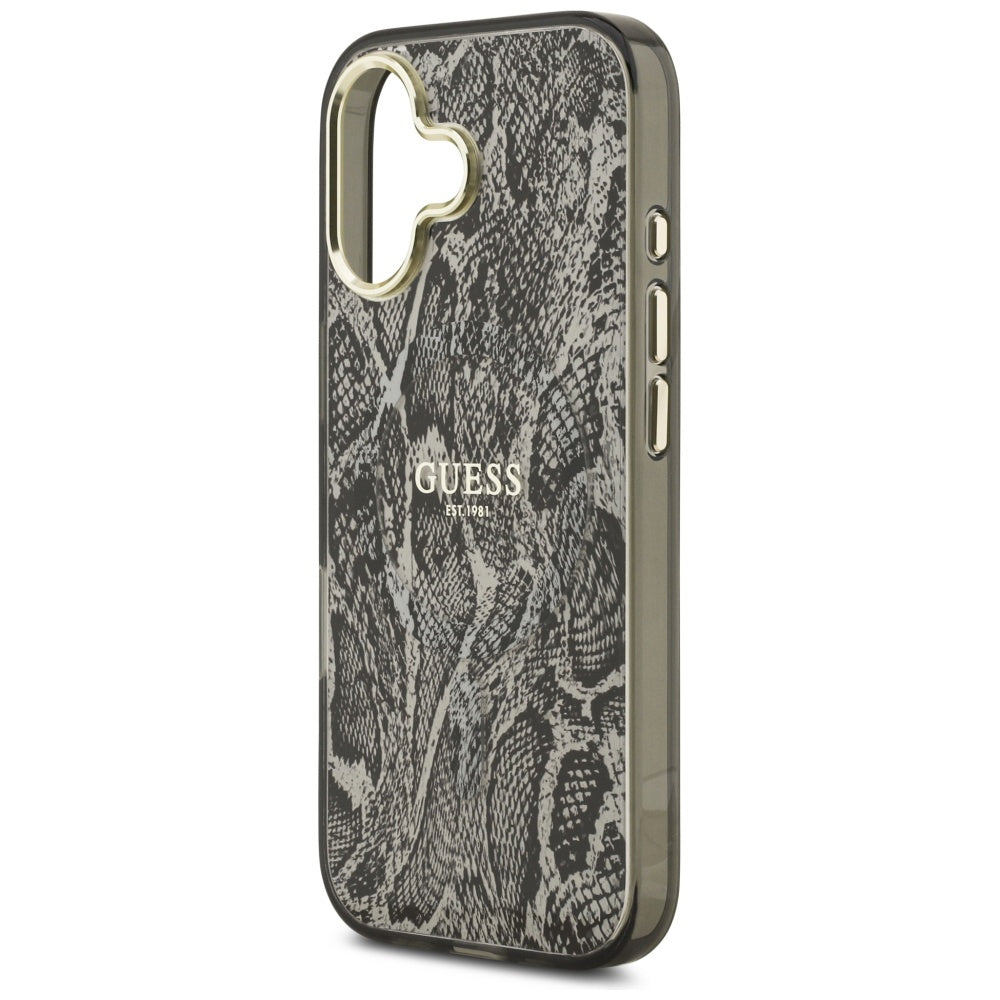 Husa MagSafe za Apple iPhone 17, Guess, uzorak pitona, crna