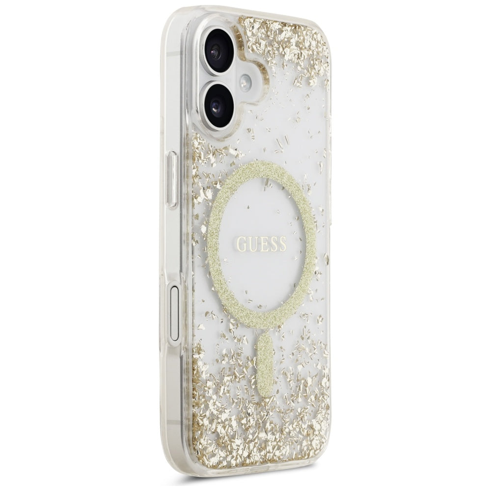 MagSafe torbica za Apple iPhone 17, Guess, Resin Bottom Glitter, Zlatna