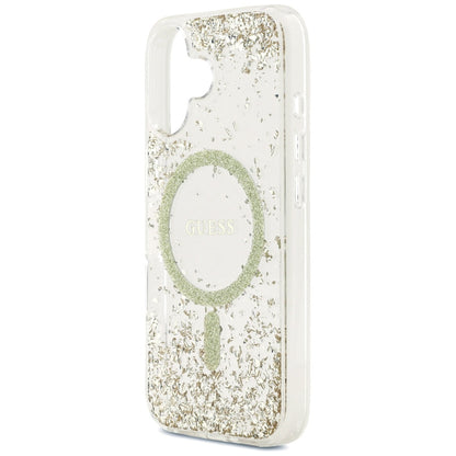 MagSafe torbica za Apple iPhone 17, Guess, Resin Bottom Glitter, Zlatna