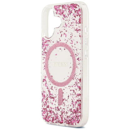 MagSafe futrola za Apple iPhone 17, Guess, Resin Bottom Glitter, Roza