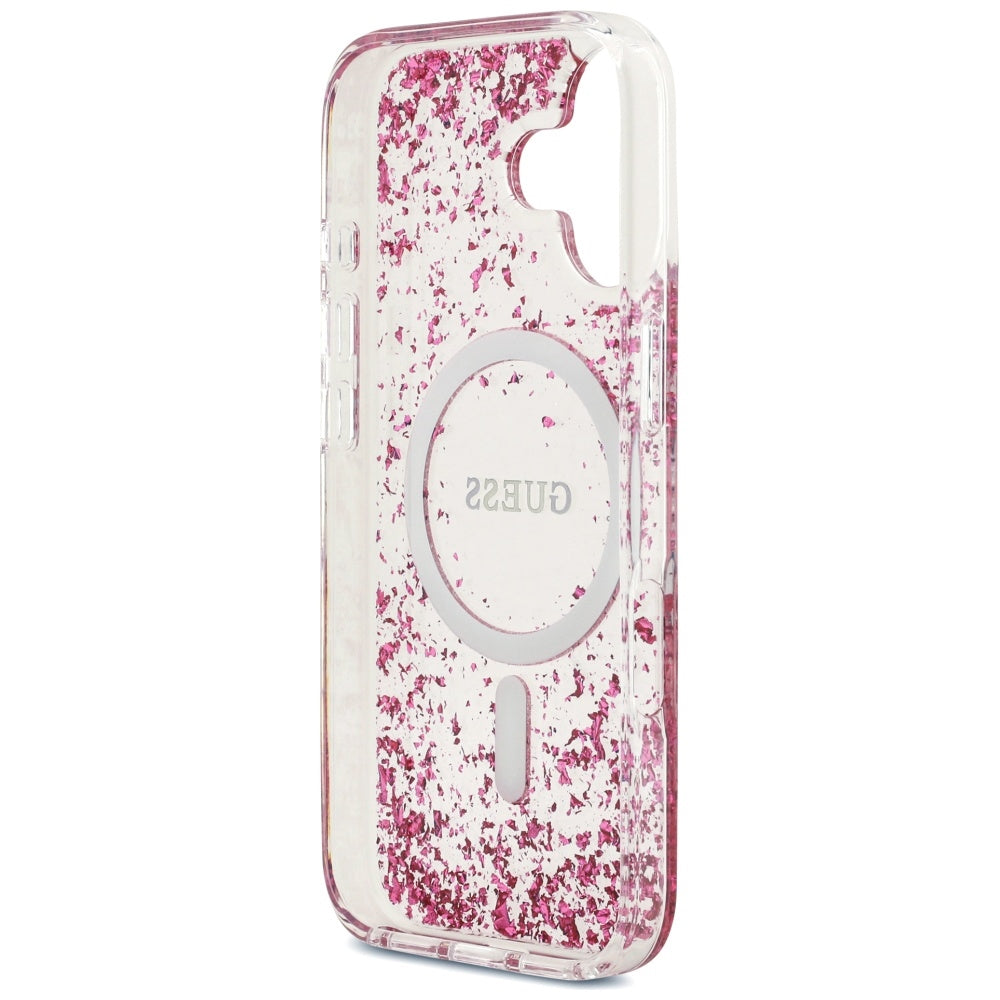 MagSafe futrola za Apple iPhone 17, Guess, Resin Bottom Glitter, Roza