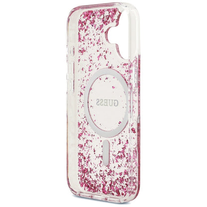 MagSafe futrola za Apple iPhone 17, Guess, Resin Bottom Glitter, Roza
