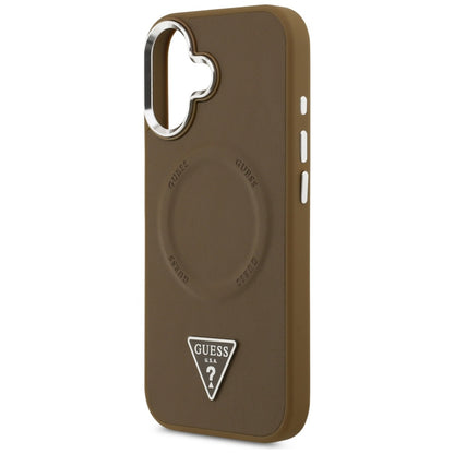 MagSafe futrola za Apple iPhone 17, Guess, Triangle Logo, Smeđe Srebrna