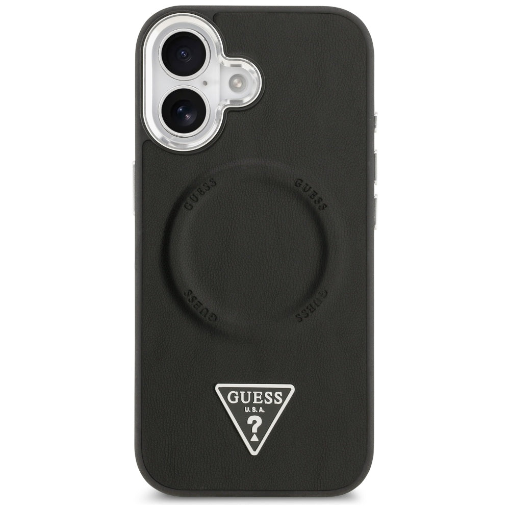MagSafe futrola za Apple iPhone 17, Guess, Triangle Logo, Crno Srebrna