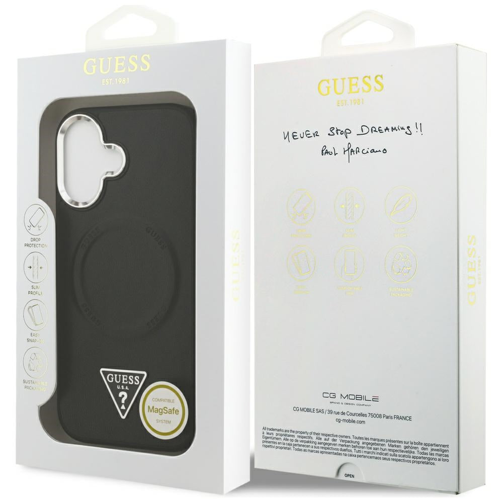 MagSafe futrola za Apple iPhone 17, Guess, Triangle Logo, Crno Srebrna