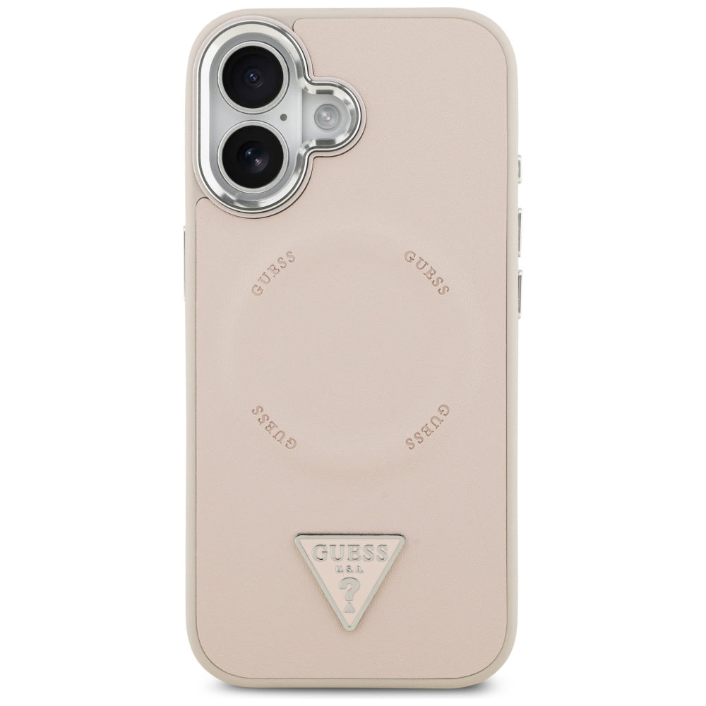 MagSafe futrola za Apple iPhone 17, Guess, Triangle Logo, Srebrno Roza