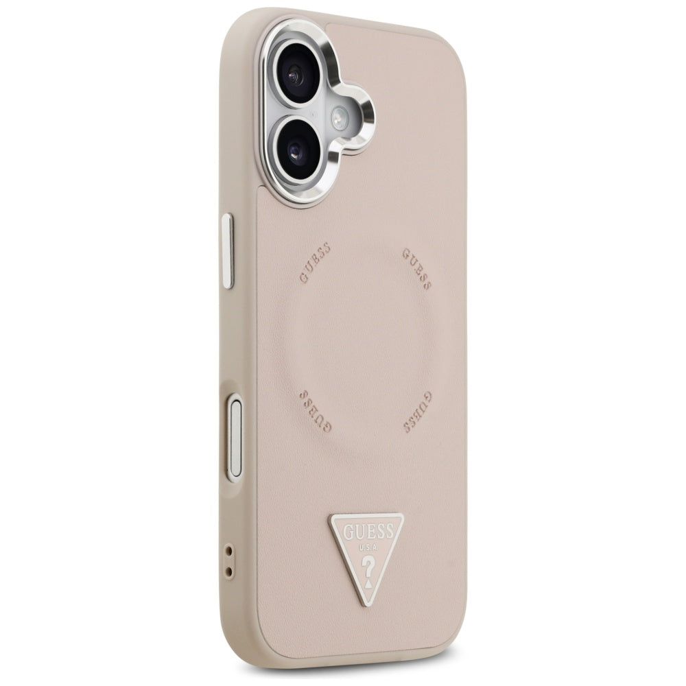 MagSafe futrola za Apple iPhone 17, Guess, Triangle Logo, Srebrno Roza