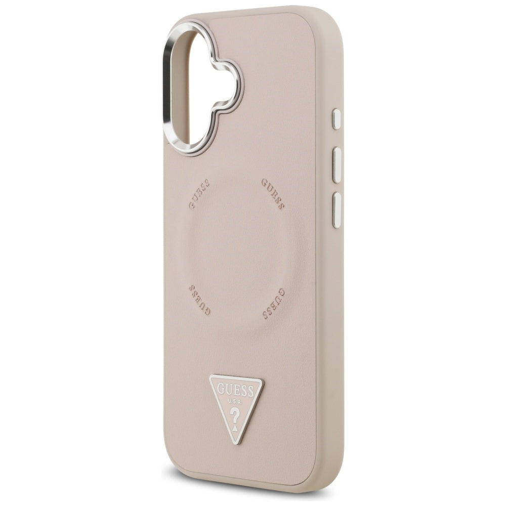 MagSafe futrola za Apple iPhone 17, Guess, Triangle Logo, Srebrno Roza