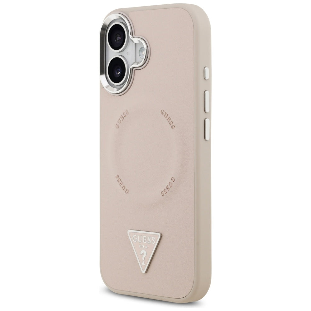 MagSafe futrola za Apple iPhone 17, Guess, Triangle Logo, Srebrno Roza