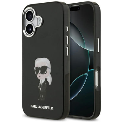 Futrola MagSafe za Apple iPhone 17, Karl Lagerfeld, IML Aquarelle Karl Ikonik, Crna