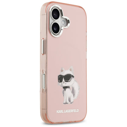 Futrola MagSafe za Apple iPhone 17, Karl Lagerfeld, IML Aquarelle Logo Choupette, Roza