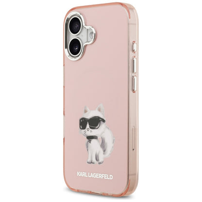 Futrola MagSafe za Apple iPhone 17, Karl Lagerfeld, IML Aquarelle Logo Choupette, Roza