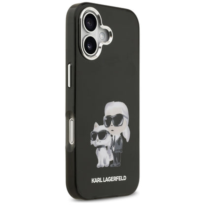 Futrola MagSafe za Apple iPhone 17, Karl Lagerfeld, IML Aquarelle Logo Karl & Choupette, Crna