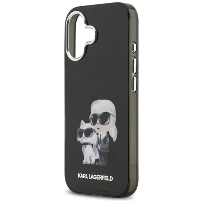 Futrola MagSafe za Apple iPhone 17, Karl Lagerfeld, IML Aquarelle Logo Karl & Choupette, Crna