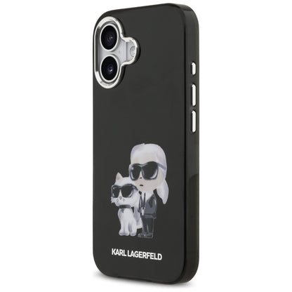 Futrola MagSafe za Apple iPhone 17, Karl Lagerfeld, IML Aquarelle Logo Karl & Choupette, Crna