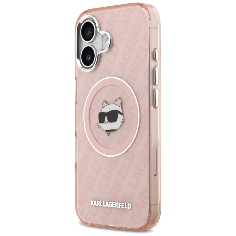 Husa MagSafe za Apple iPhone 17, Karl Lagerfeld, IML Choupette`s Head, Roza