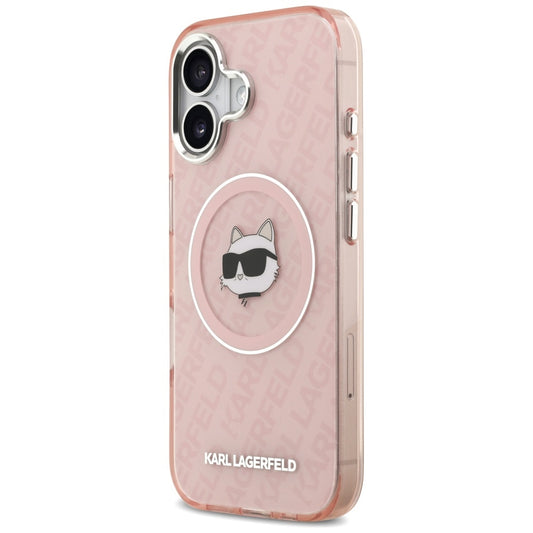 Husa MagSafe za Apple iPhone 17, Karl Lagerfeld, IML Choupette`s Head, Roza