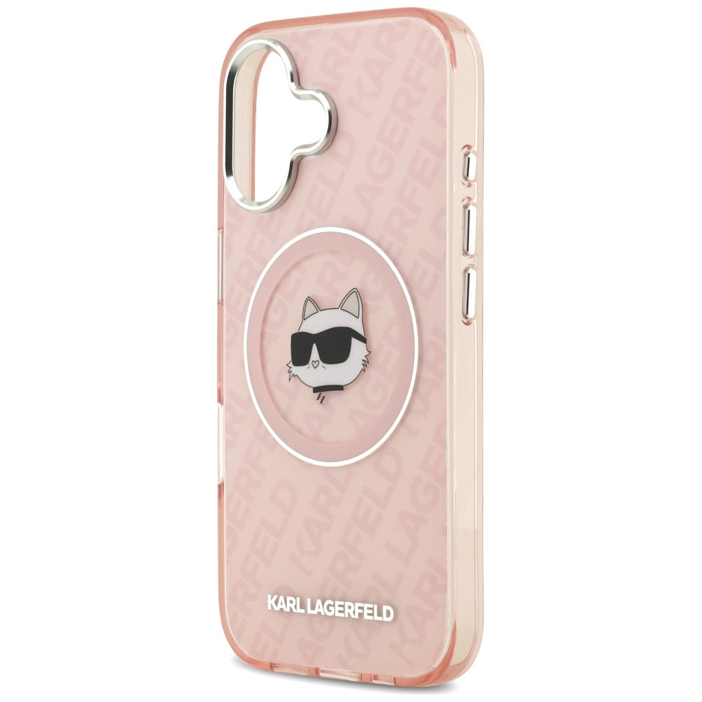 Husa MagSafe za Apple iPhone 17, Karl Lagerfeld, IML Choupette`s Head, Roza