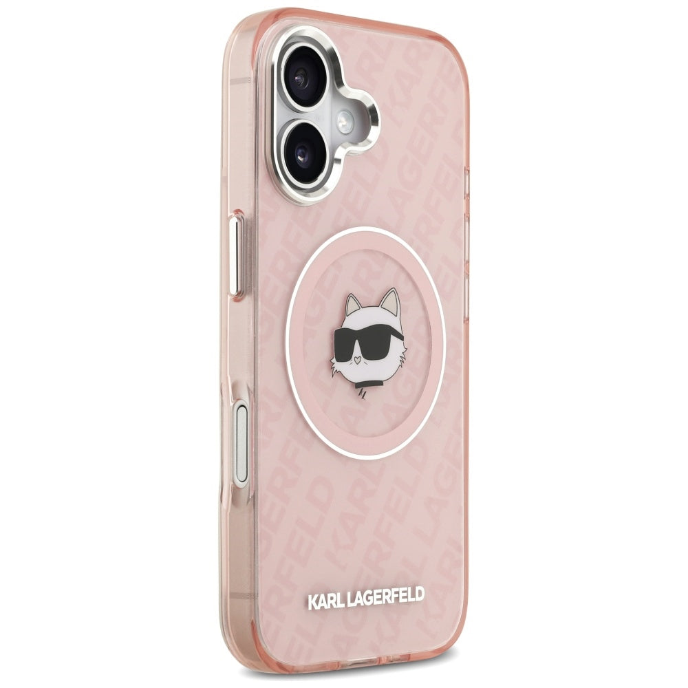 Husa MagSafe za Apple iPhone 17, Karl Lagerfeld, IML Choupette`s Head, Roza