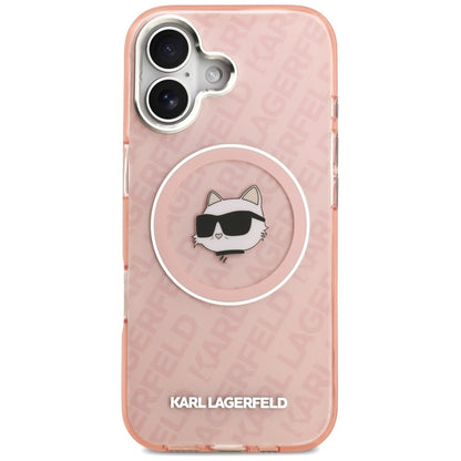Husa MagSafe za Apple iPhone 17, Karl Lagerfeld, IML Choupette`s Head, Roza