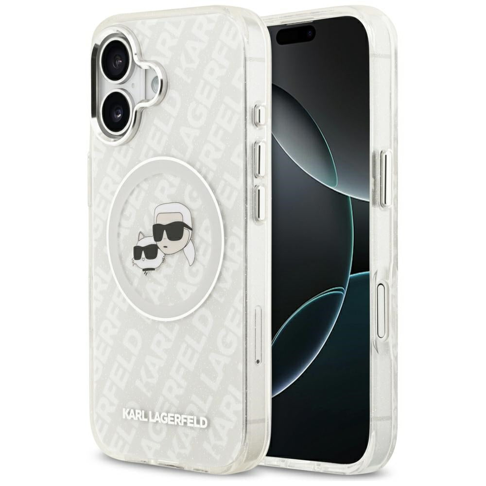 Futrola MagSafe za Apple iPhone 17, Karl Lagerfeld, IML Glitter Karl & Choupette`s Heads, Siva