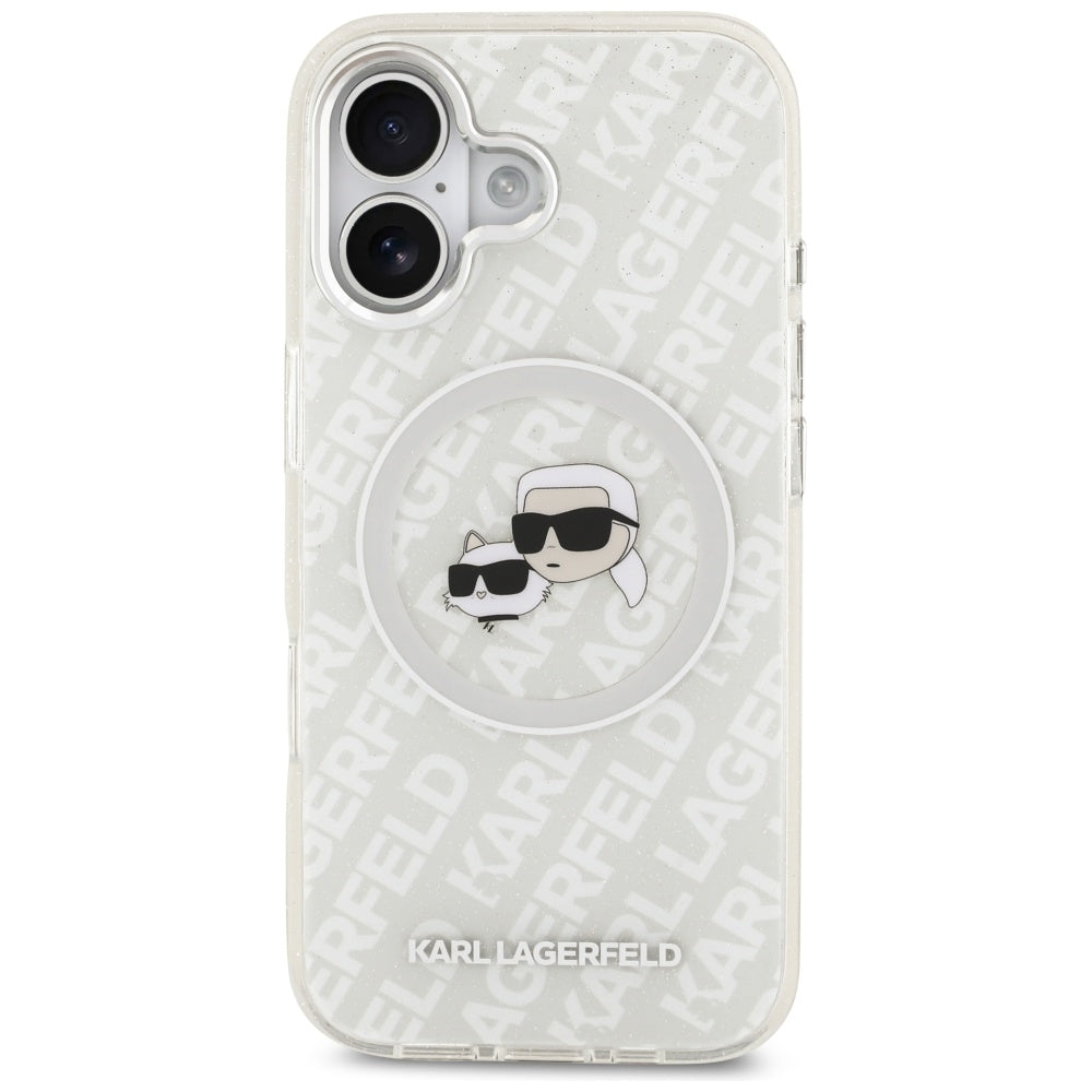 Futrola MagSafe za Apple iPhone 17, Karl Lagerfeld, IML Glitter Karl & Choupette`s Heads, Siva