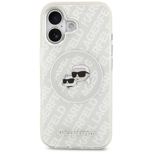 Futrola MagSafe za Apple iPhone 17, Karl Lagerfeld, IML Glitter Karl & Choupette`s Heads, Siva