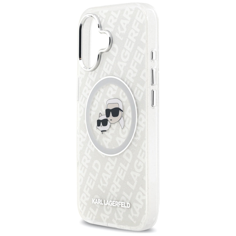 Futrola MagSafe za Apple iPhone 17, Karl Lagerfeld, IML Glitter Karl & Choupette`s Heads, Siva