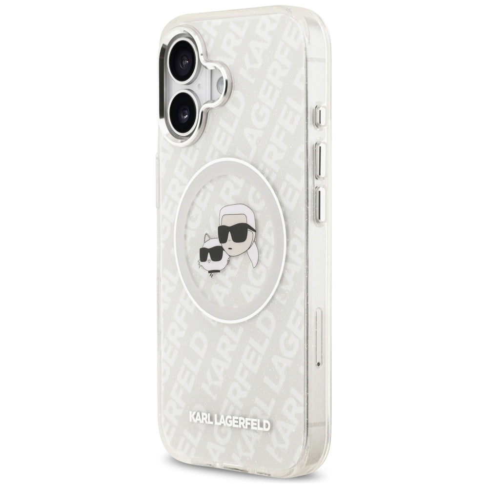 Futrola MagSafe za Apple iPhone 17, Karl Lagerfeld, IML Glitter Karl & Choupette`s Heads, Siva