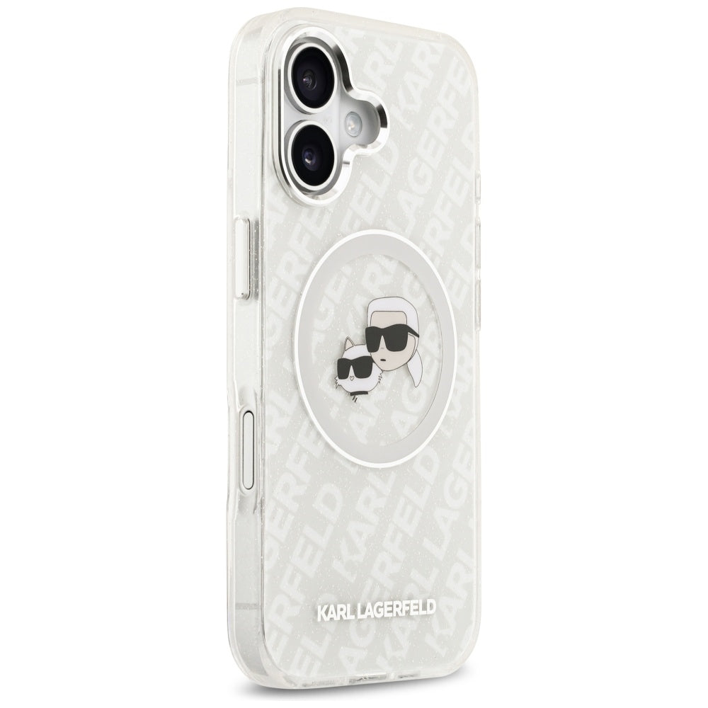 Futrola MagSafe za Apple iPhone 17, Karl Lagerfeld, IML Glitter Karl & Choupette`s Heads, Siva