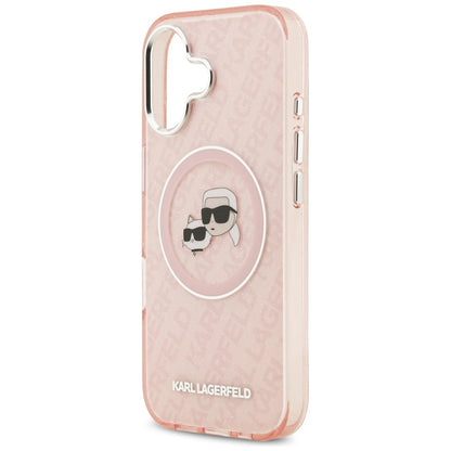 MagSafe futrola za Apple iPhone 17, Karl Lagerfeld, IML Glitter Karl & Choupette`s Heads, Roza