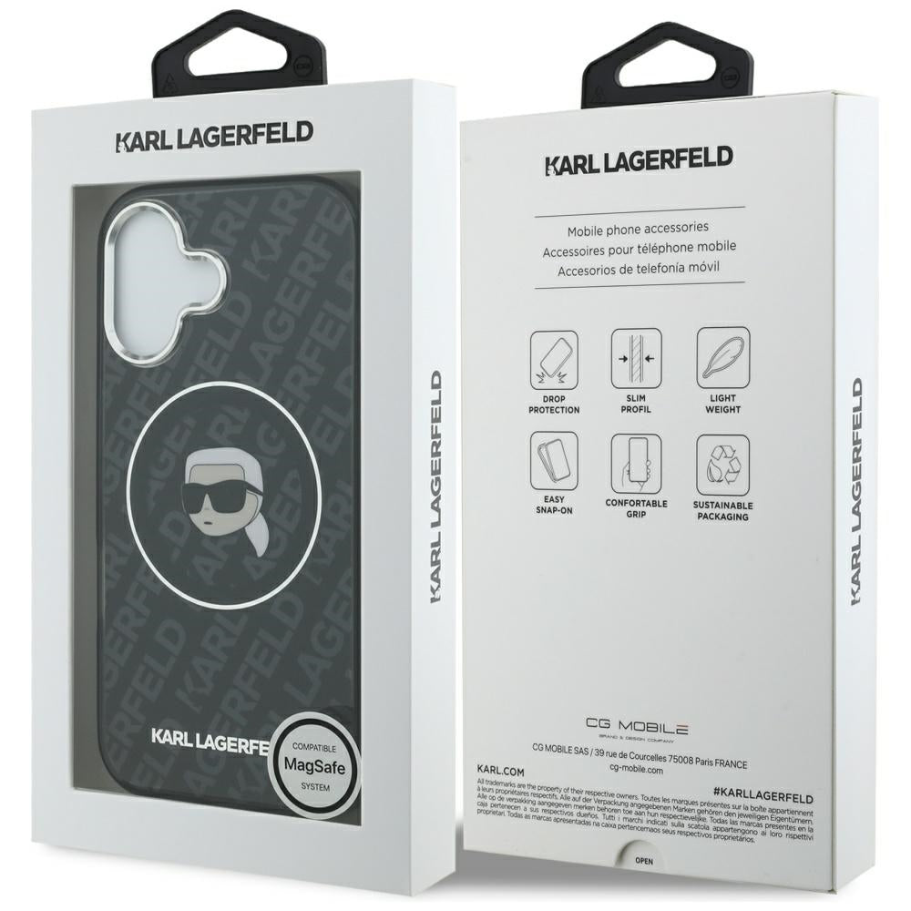 MagSafe futrola za Apple iPhone 17, Karl Lagerfeld, IML Karl`s Head, Crna