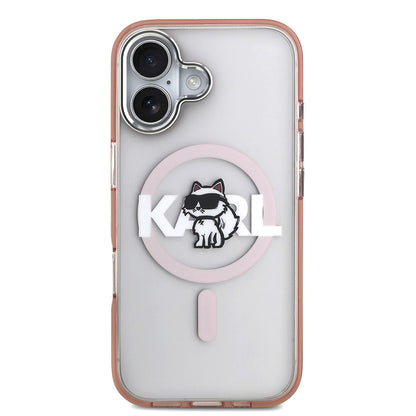 Futrola MagSafe za Apple iPhone 17, Karl Lagerfeld, IML Sketch Logo Choupette, Roza