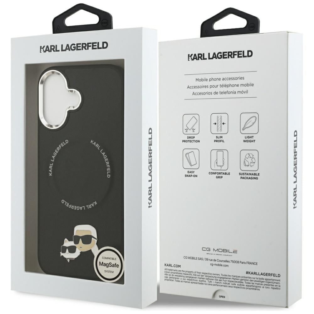 MagSafe futrola za Apple iPhone 17, Karl Lagerfeld, Karl & Choupette Pins, Crna
