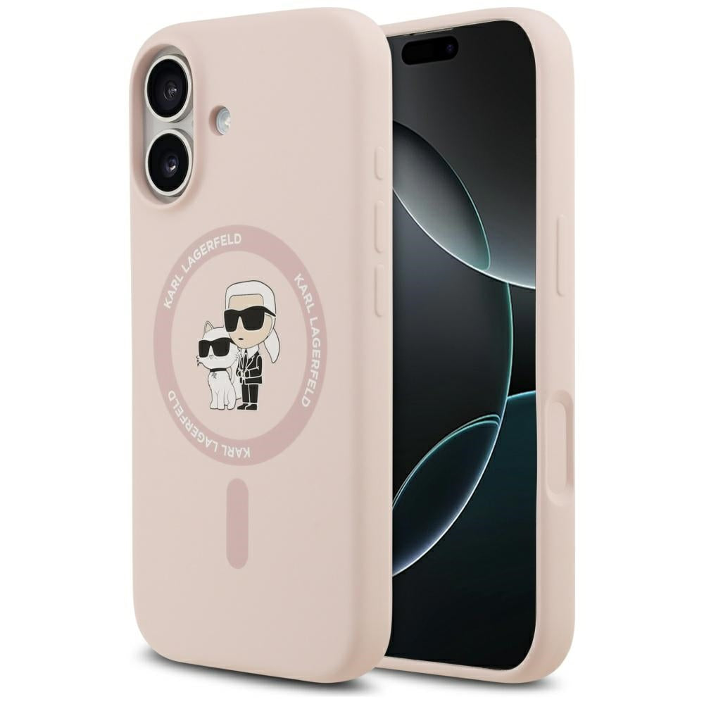 Futrola MagSafe za Apple iPhone 17, Karl Lagerfeld, Ring Karl & Choupette, Roza