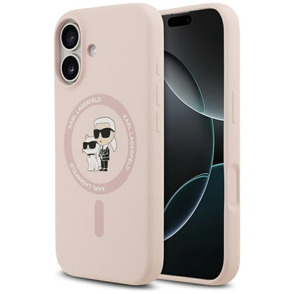 Futrola MagSafe za Apple iPhone 17, Karl Lagerfeld, Ring Karl & Choupette, Roza