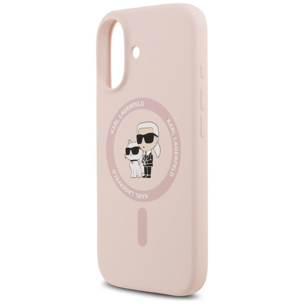 Futrola MagSafe za Apple iPhone 17, Karl Lagerfeld, Ring Karl & Choupette, Roza