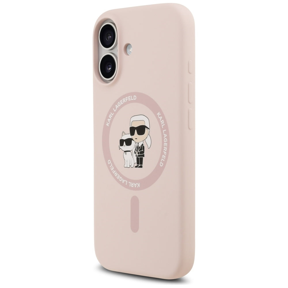 Futrola MagSafe za Apple iPhone 17, Karl Lagerfeld, Ring Karl & Choupette, Roza