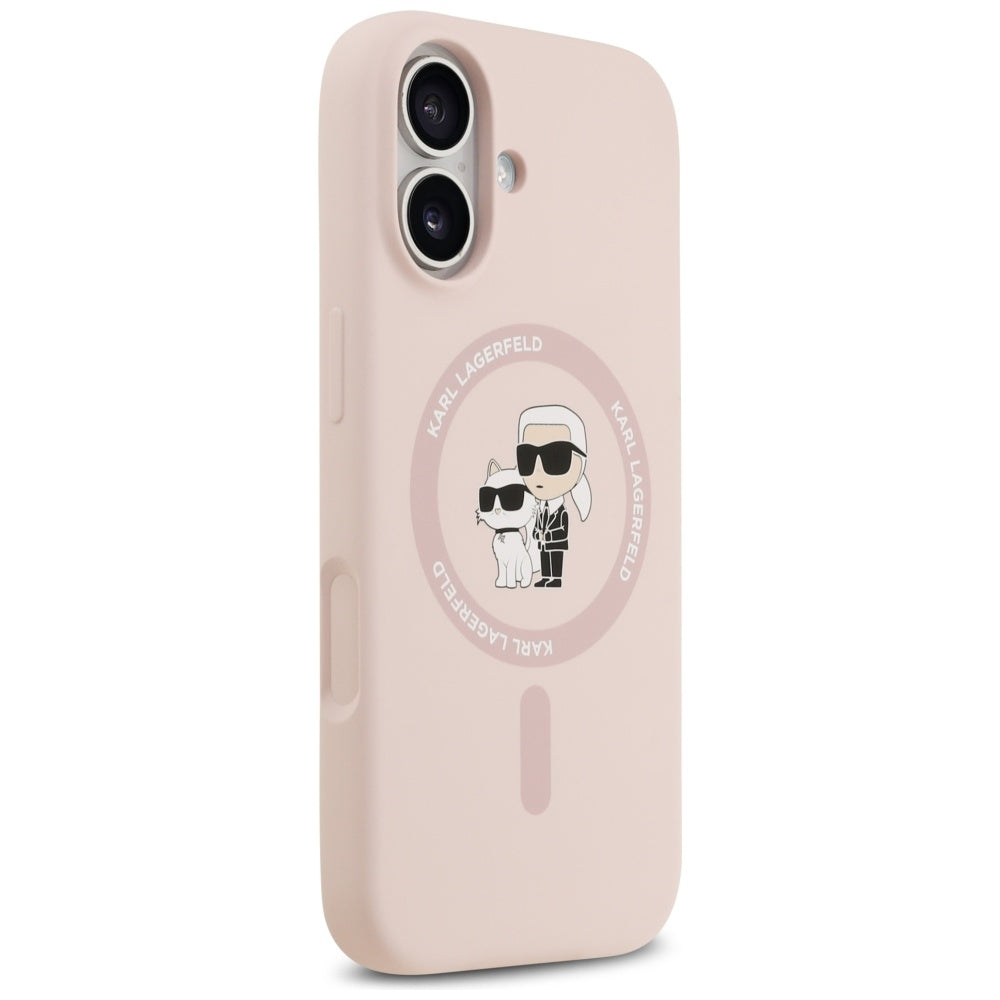 Futrola MagSafe za Apple iPhone 17, Karl Lagerfeld, Ring Karl & Choupette, Roza