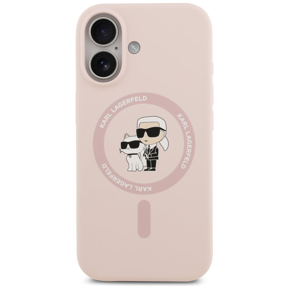 Futrola MagSafe za Apple iPhone 17, Karl Lagerfeld, Ring Karl & Choupette, Roza