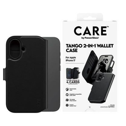 Futrola MagSafe za Apple iPhone 17, PanzerGlass, Care Feature Tango Two-in-One, Crna
