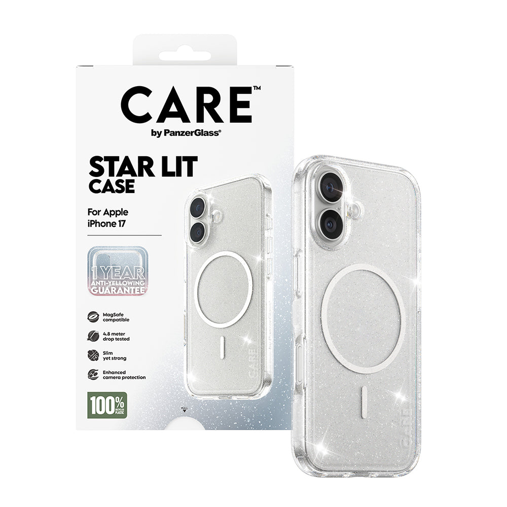 Futrola MagSafe za Apple iPhone 17, PanzerGlass, Care Urban Explorer Star Lit, Bijela Prozirna