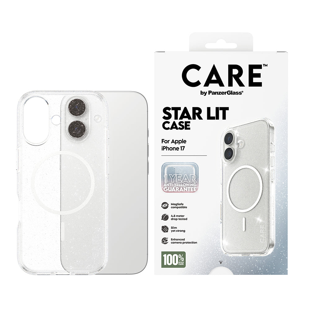 Futrola MagSafe za Apple iPhone 17, PanzerGlass, Care Urban Explorer Star Lit, Bijela Prozirna